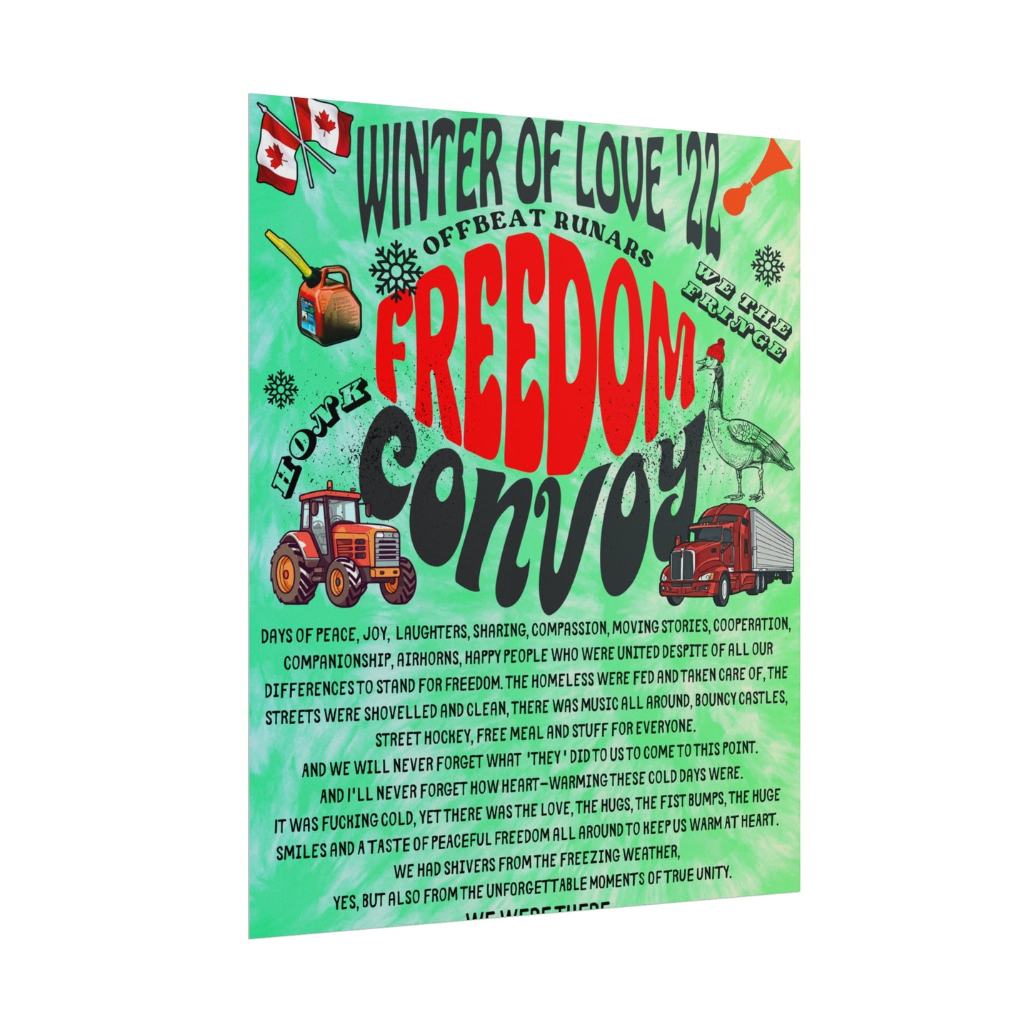 Winter Of Love '22 Freedom Convoy Retro Poster ᚾ THE OFFBEAT RUNARS CO.