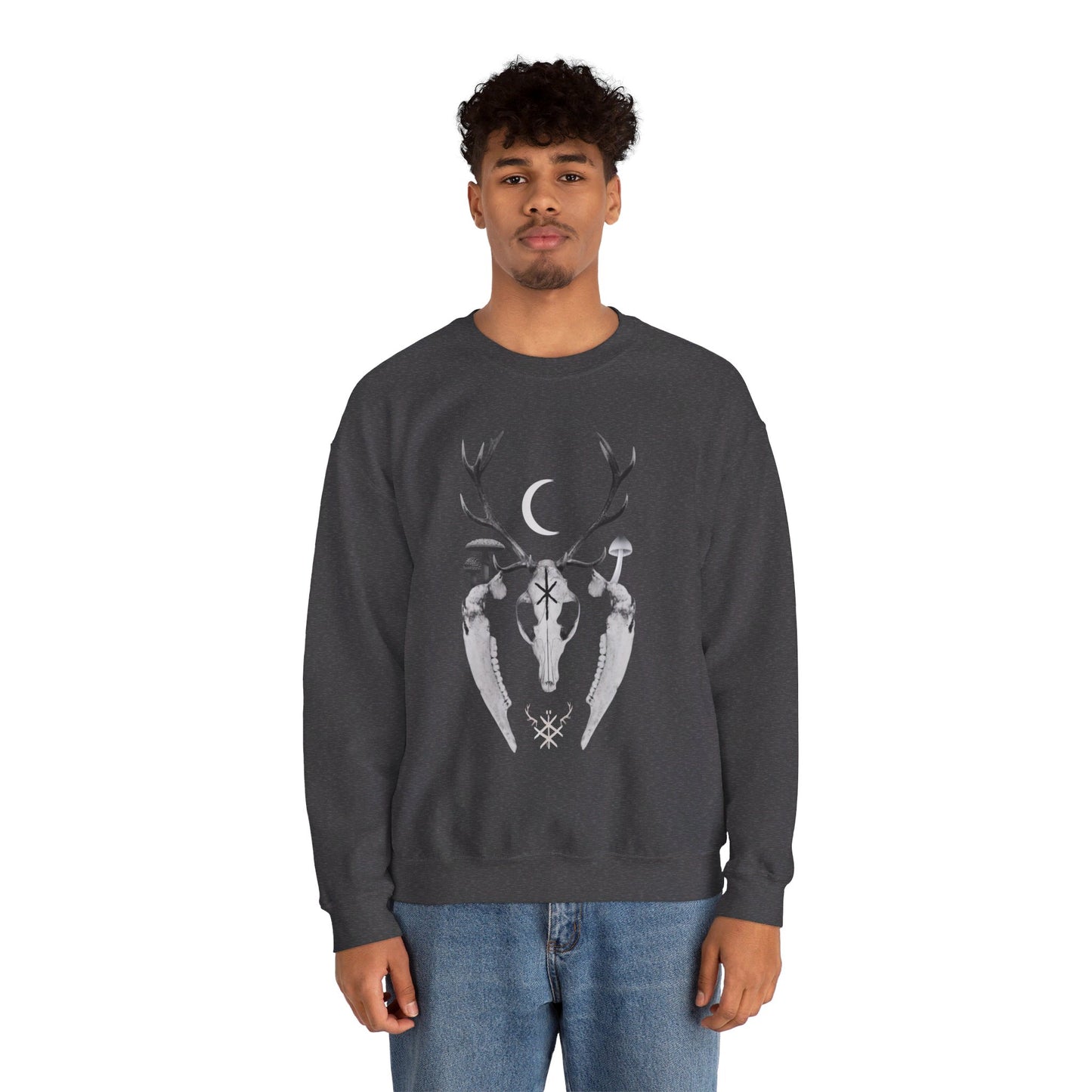 Hagalaz Wilderness ᚾ THE OFFBEAT RUNARS CO. Unisex Heavy Blend™ Crewneck Sweatshirt