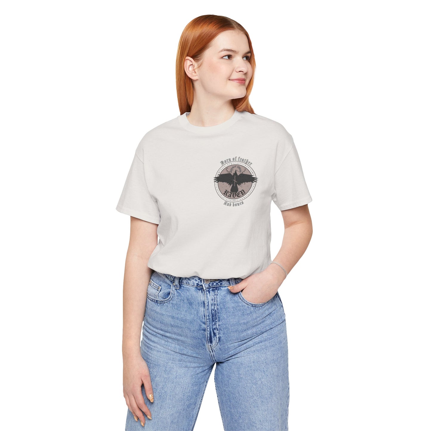 Born of Feather and Bones Raven ᚾ THE OFFBEAT RUNARS CO. Unisex Jersey Short Sleeve Tee