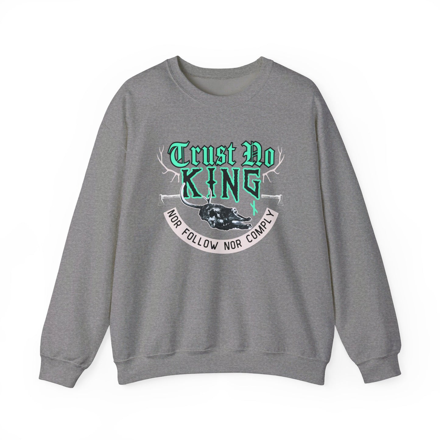 Trust No King Original ᚾ THE OFFBEAT RUNARS CO. Unisex Heavy Blend™ Crewneck Sweatshirt