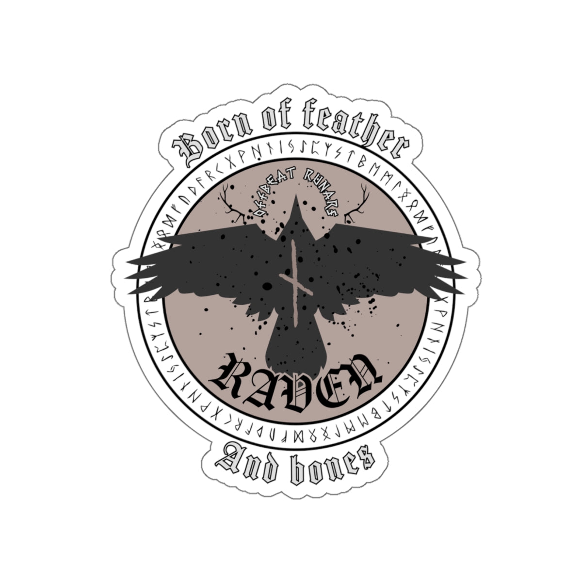 Born of Feather and Bones Raven Die-Cut Stickers