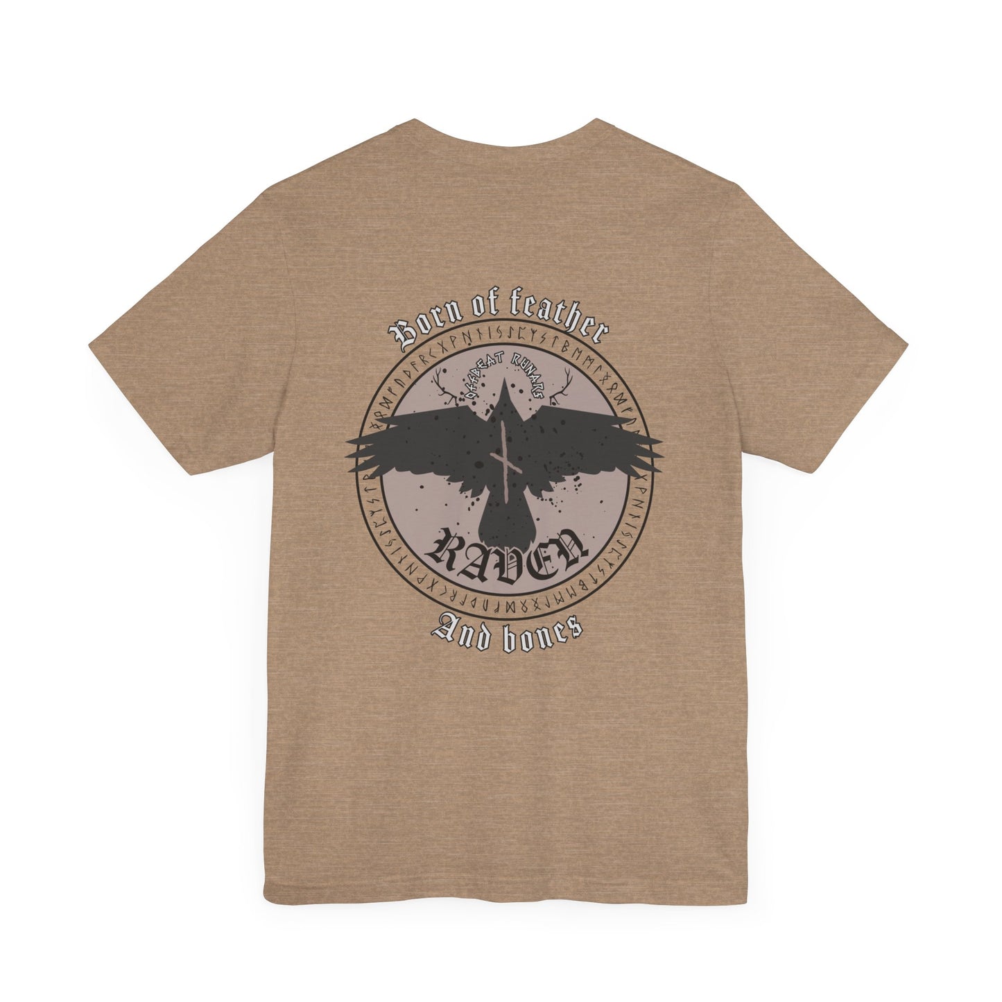 Born of Feather and Bones Raven ᚾ THE OFFBEAT RUNARS CO. Unisex Jersey Short Sleeve Tee