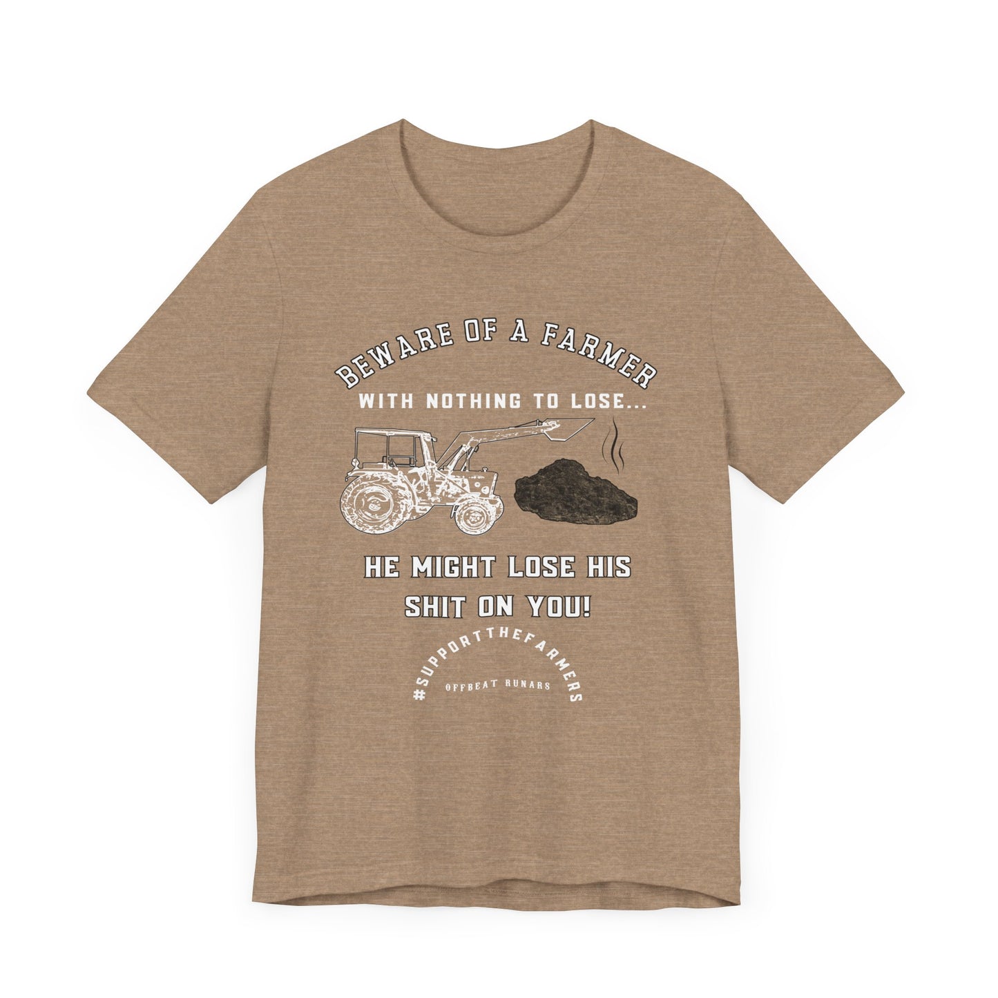 Beware of a farmer ᚾ THE OFFBEAT RUNARS CO. Unisex Jersey Short Sleeve Tee