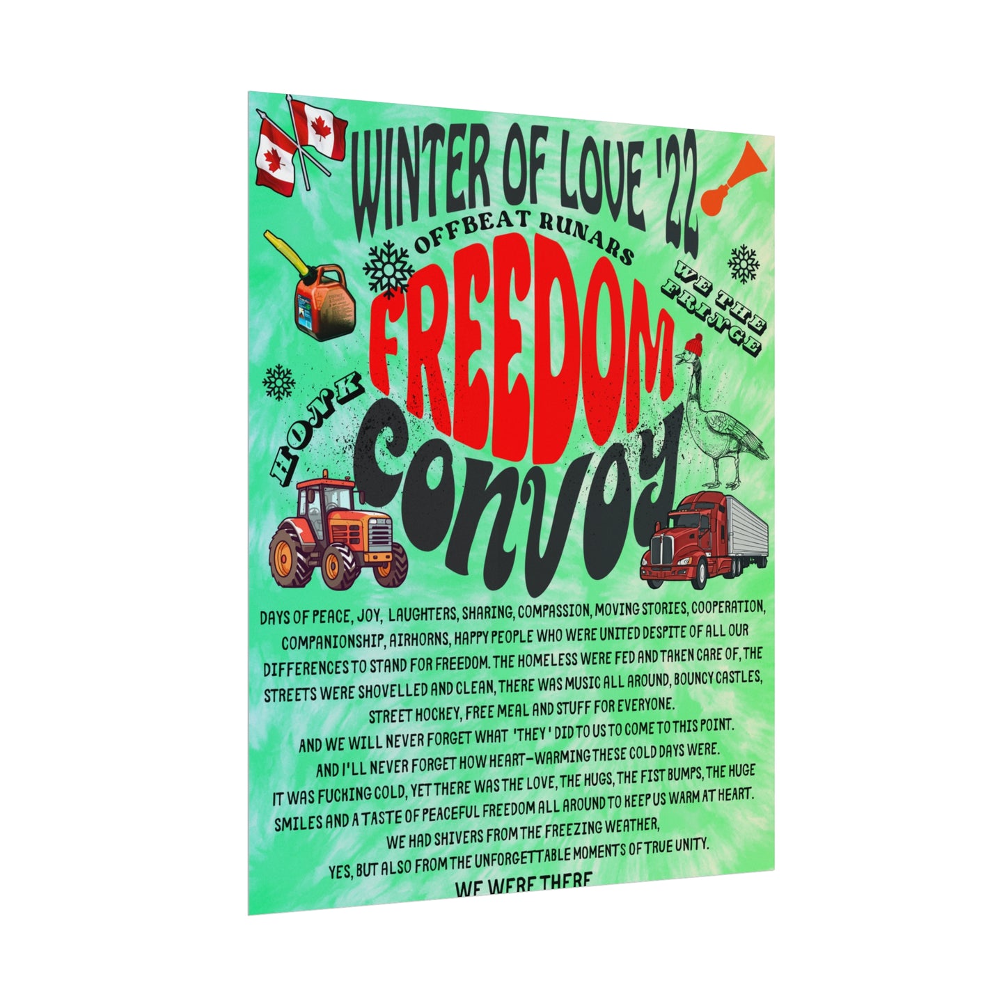 Winter Of Love '22 Freedom Convoy Retro Poster ᚾ THE OFFBEAT RUNARS CO.