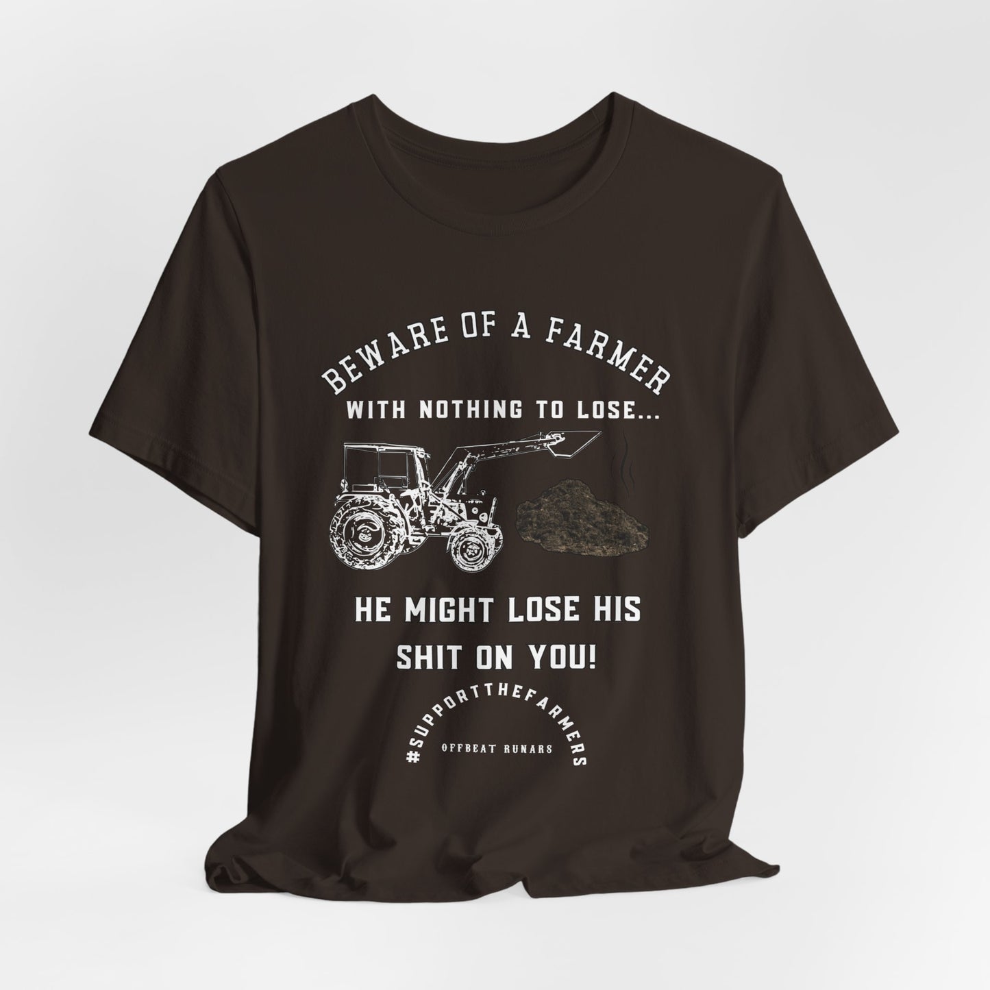 Beware of a farmer ᚾ THE OFFBEAT RUNARS CO. Unisex Jersey Short Sleeve Tee