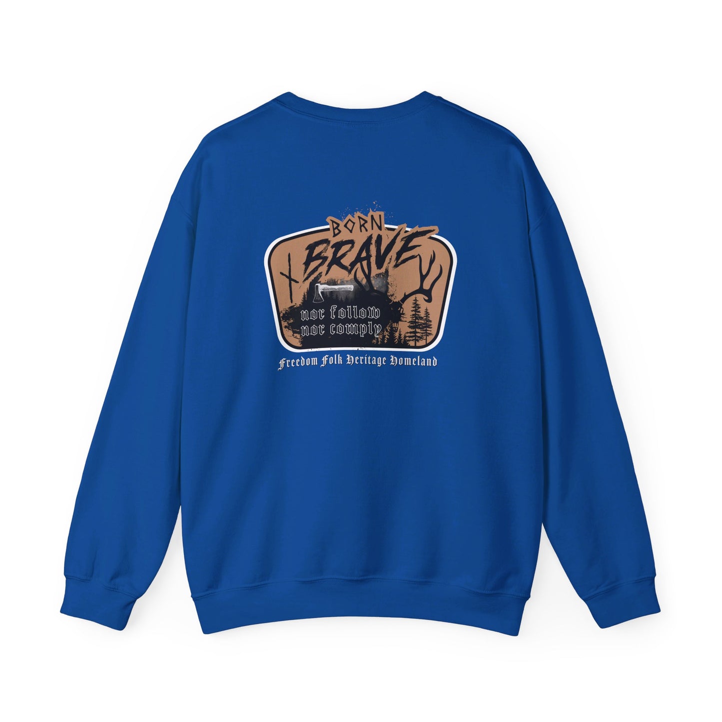 Born Brave Original ᚾ THE OFFBEAT RUNARS CO. Unisex Heavy Blend™ Crewneck Sweatshirt