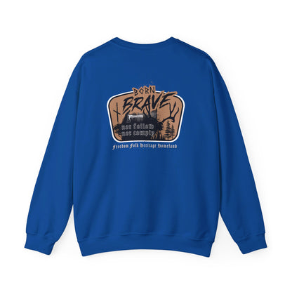 Born Brave Original ᚾ THE OFFBEAT RUNARS CO. Unisex Heavy Blend™ Crewneck Sweatshirt