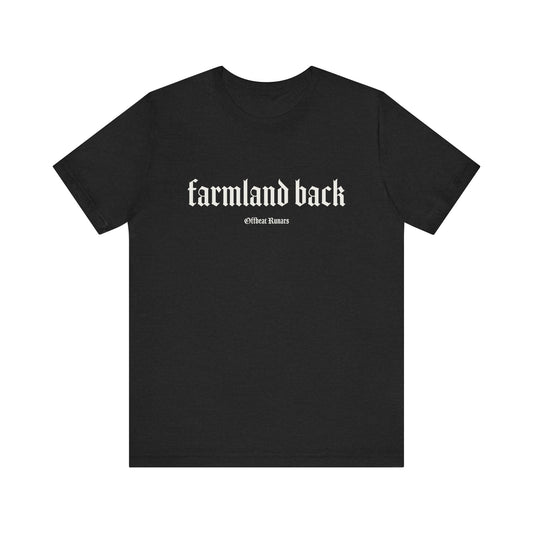 Farmland back ᚾ THE OFFBEAT RUNARS CO. Unisex Jersey Short Sleeve Tee