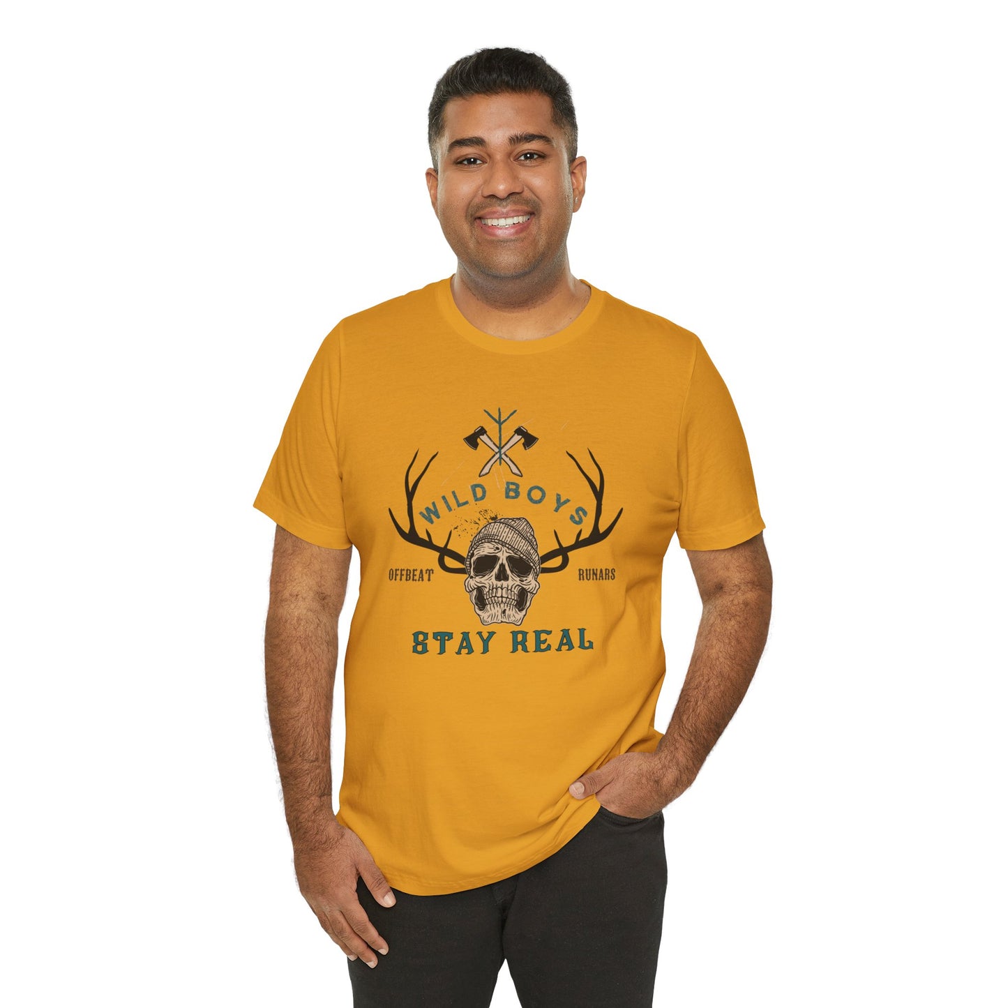 Wild boys stay real ᚾ THE OFFBEAT RUNARS CO. Unisex Jersey Short Sleeve Tee