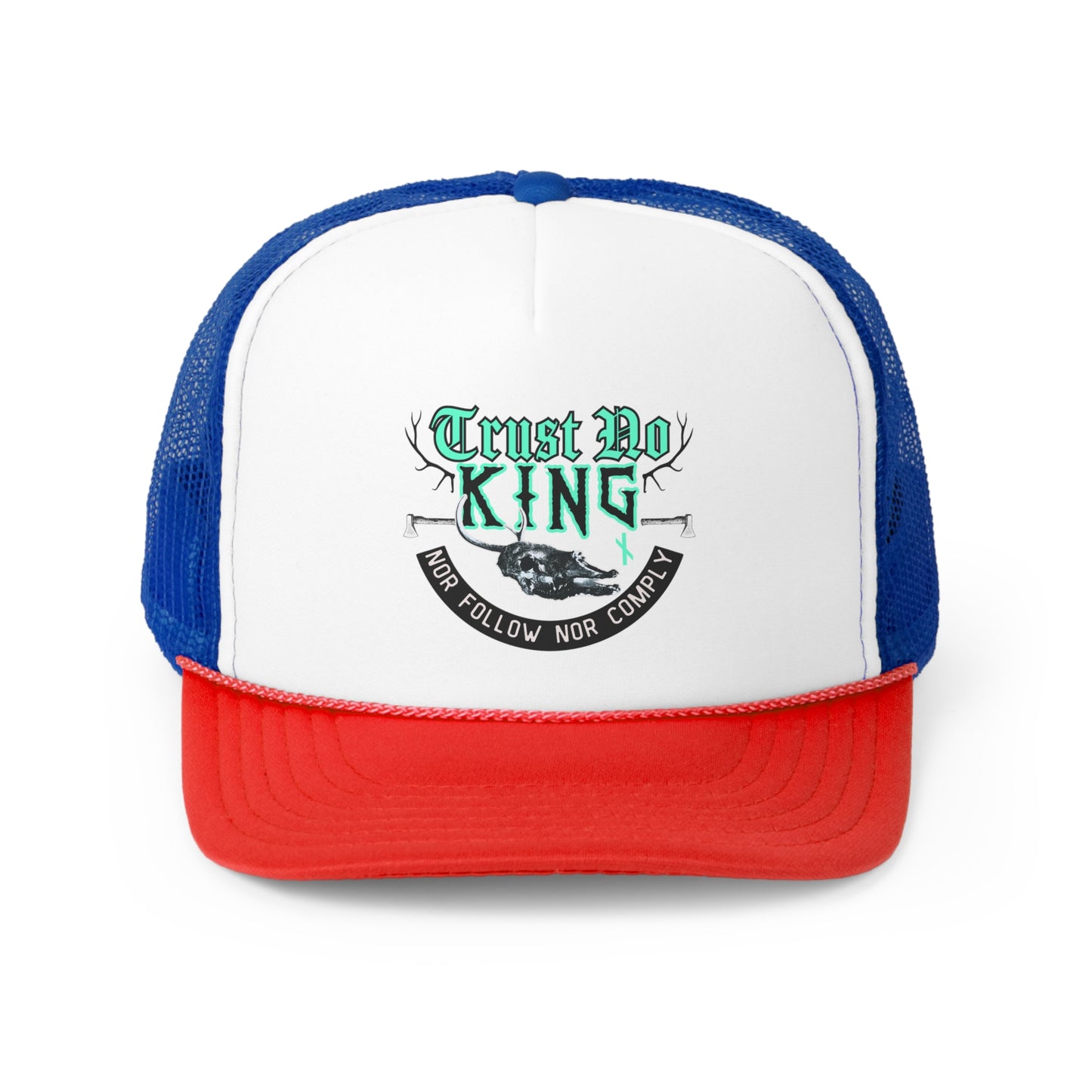 Trust No King Original Trucker Caps ᚾ THE OFFBEAT RUNARS CO.