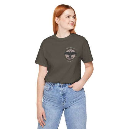 Born of Feather and Bones Raven ᚾ THE OFFBEAT RUNARS CO. Unisex Jersey Short Sleeve Tee