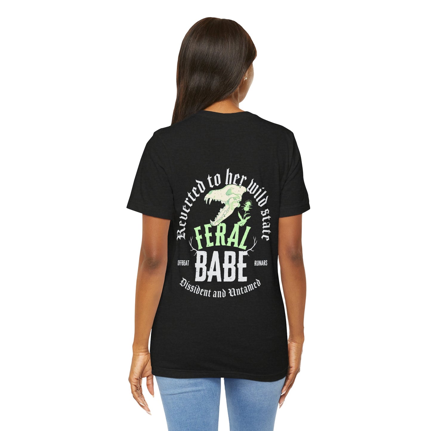 Feral babe ᚾ THE OFFBEAT RUNARS CO. Unisex Jersey Short Sleeve Tee