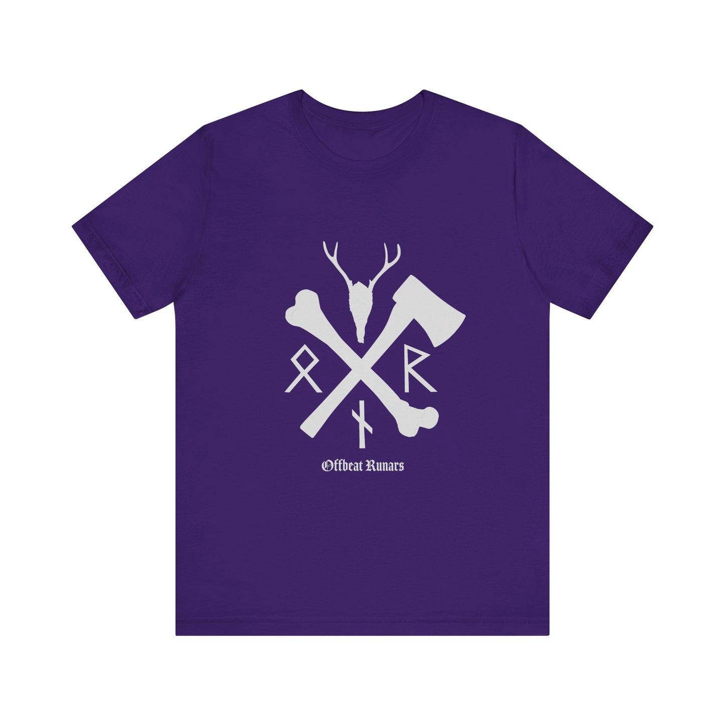 Crossed bone and axe Runes ᚾ THE OFFBEAT RUNARS CO. Unisex Jersey Short Sleeve Tee