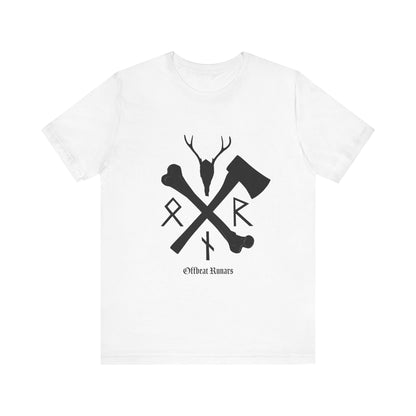 Crossed bone and axe Runes ᚾ THE OFFBEAT RUNARS CO. Unisex Jersey Short Sleeve Tee