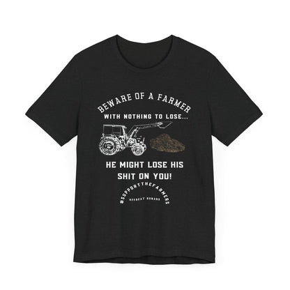 Beware of a farmer ᚾ THE OFFBEAT RUNARS CO. Unisex Jersey Short Sleeve Tee