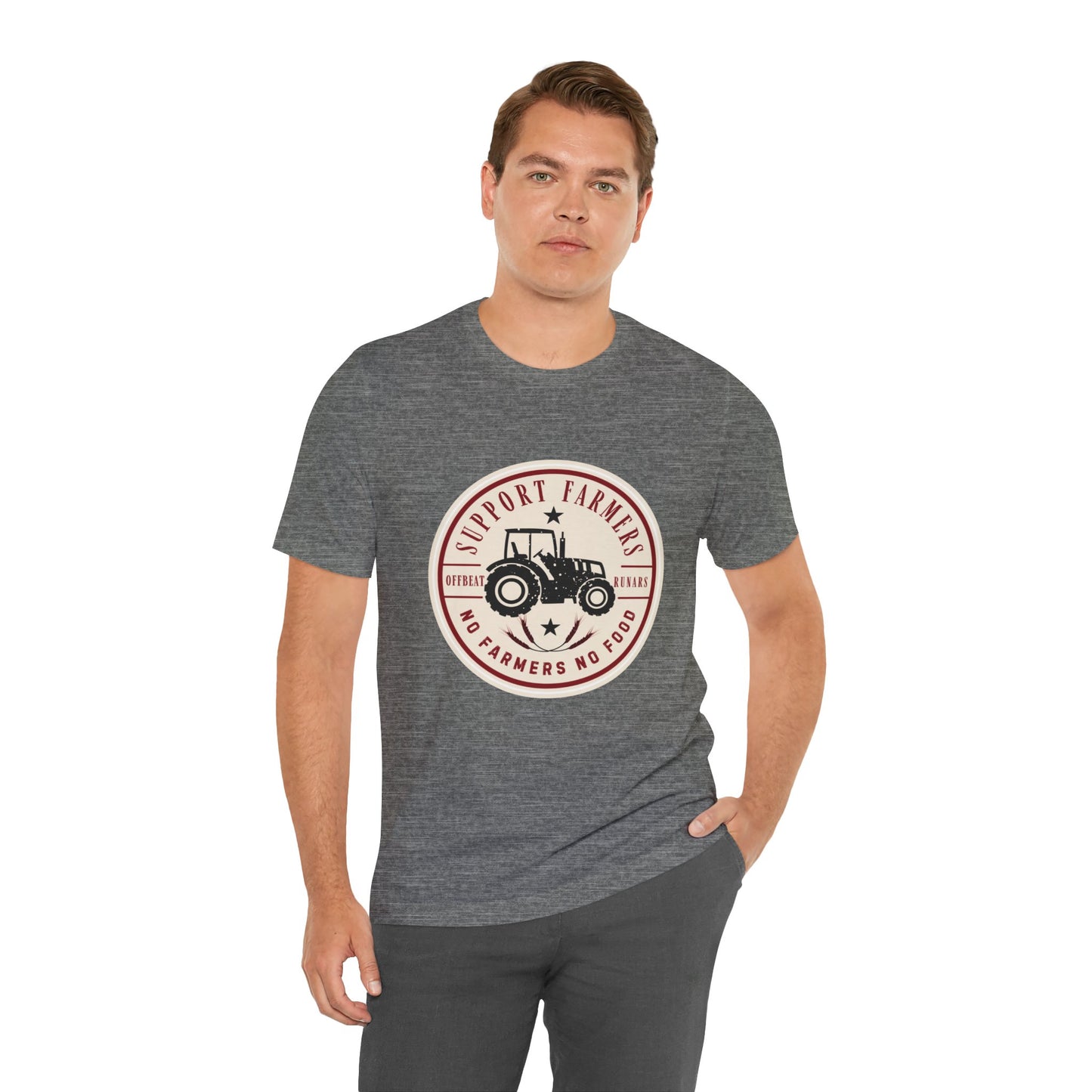 Support our farmers vintage ᚾ THE OFFBEAT RUNARS CO. Unisex Jersey Short Sleeve Tee