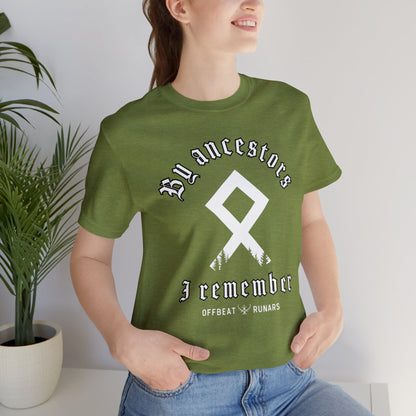 Par ancêtres, je me souviens de la rune Othala ᚾ THE OFFBEAT RUNARS CO. Unisex Jersey Short Sleeve Tee