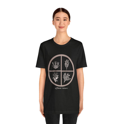 4 directions Sweetgrass Tobacco Sage Cedar ᚾ THE OFFBEAT RUNARS CO. Unisex Jersey Short Sleeve Tee