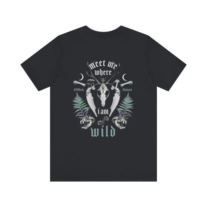 Meet me where I am wild ᚾ THE OFFBEAT RUNARS CO. Unisex Jersey Short Sleeve Tee