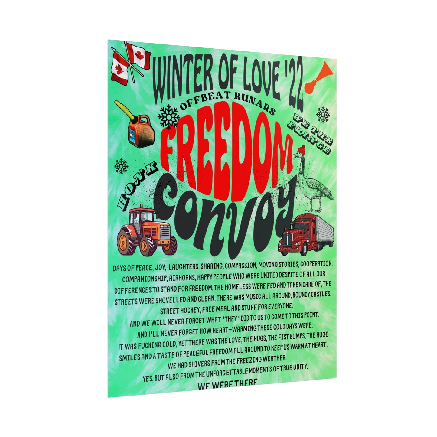 Winter Of Love '22 Freedom Convoy Retro Poster ᚾ THE OFFBEAT RUNARS CO.