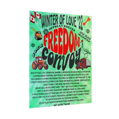 Winter Of Love '22 Freedom Convoy Retro Poster ᚾ THE OFFBEAT RUNARS CO.