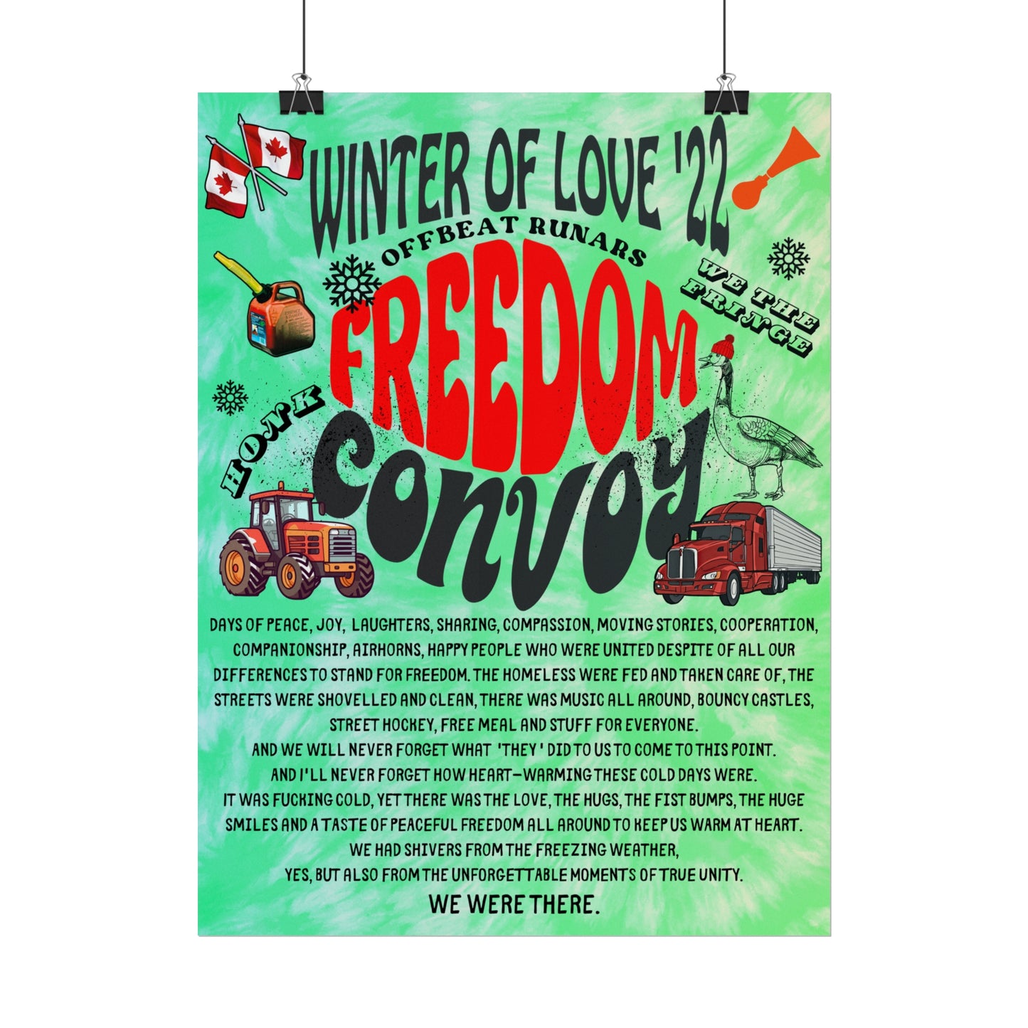 Winter Of Love '22 Freedom Convoy Retro Poster ᚾ THE OFFBEAT RUNARS CO.