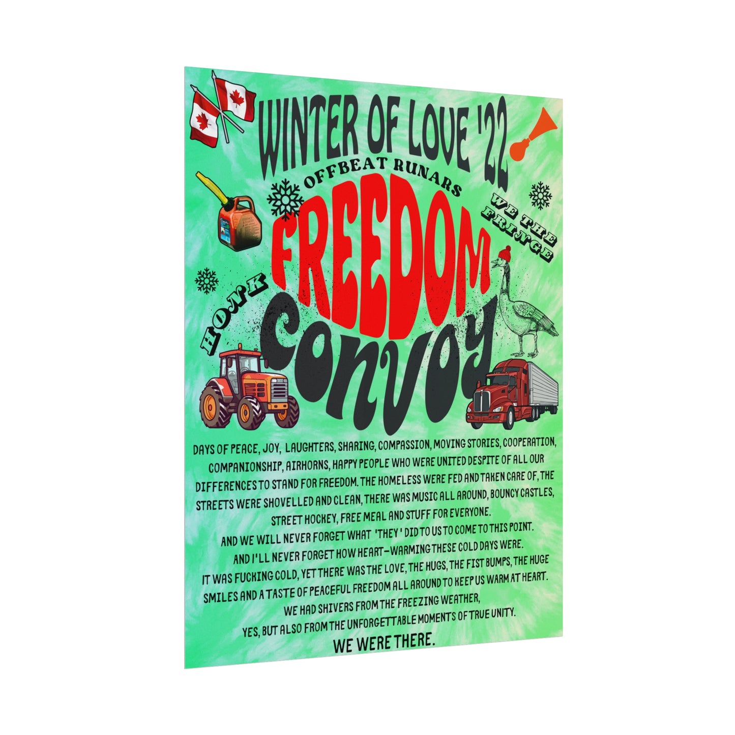 Winter Of Love '22 Freedom Convoy Retro Poster ᚾ THE OFFBEAT RUNARS CO.