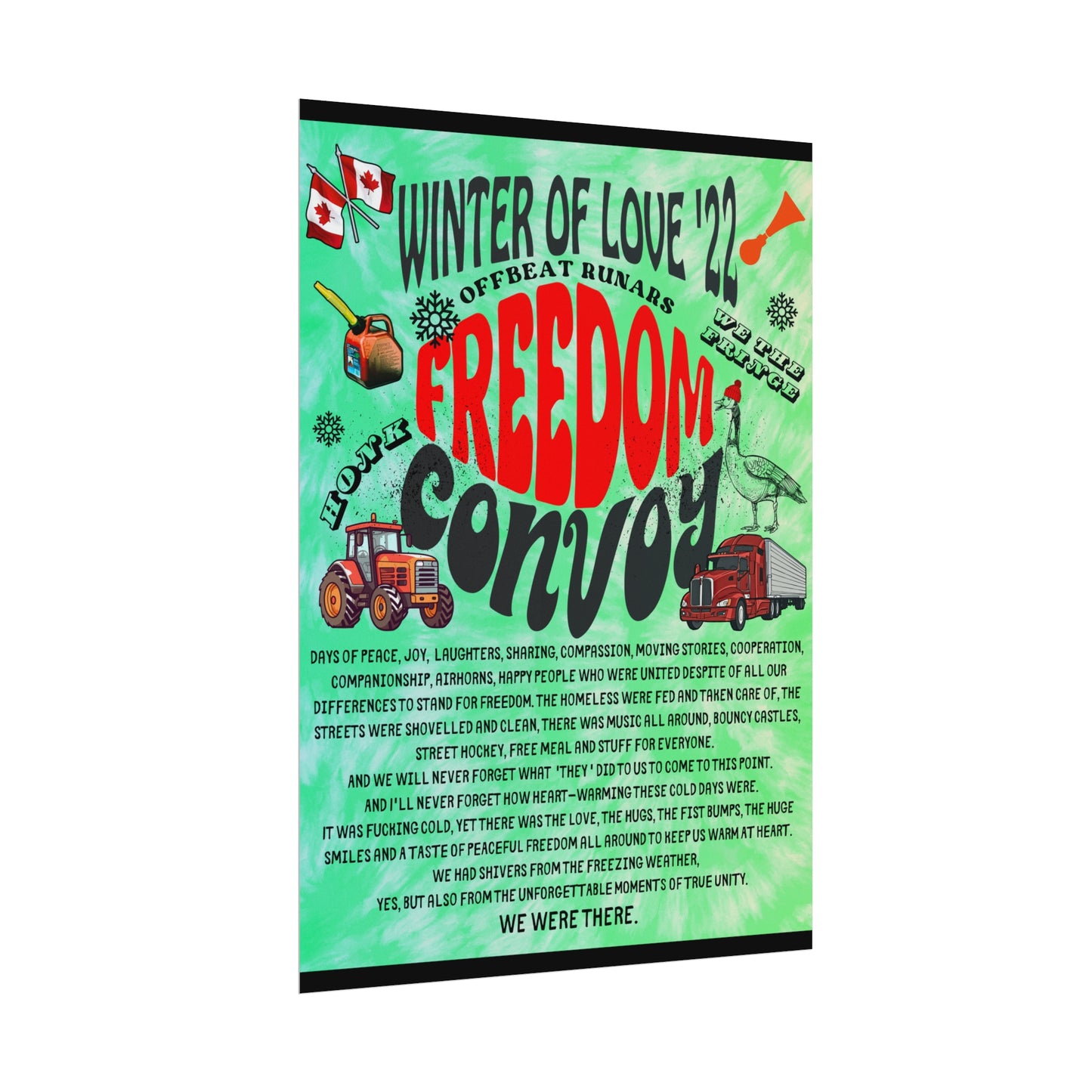 Winter Of Love '22 Freedom Convoy Retro Poster ᚾ THE OFFBEAT RUNARS CO.