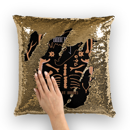 Bonewitch Black Sequin Cushion Cover