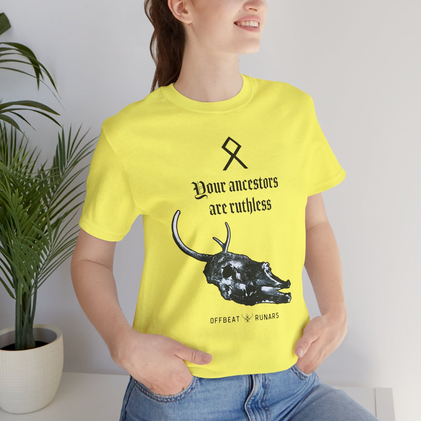 Vos ancêtres sont impitoyables ᚾ THE OFFBEAT RUNARS CO. Unisex Jersey Short Sleeve Tee