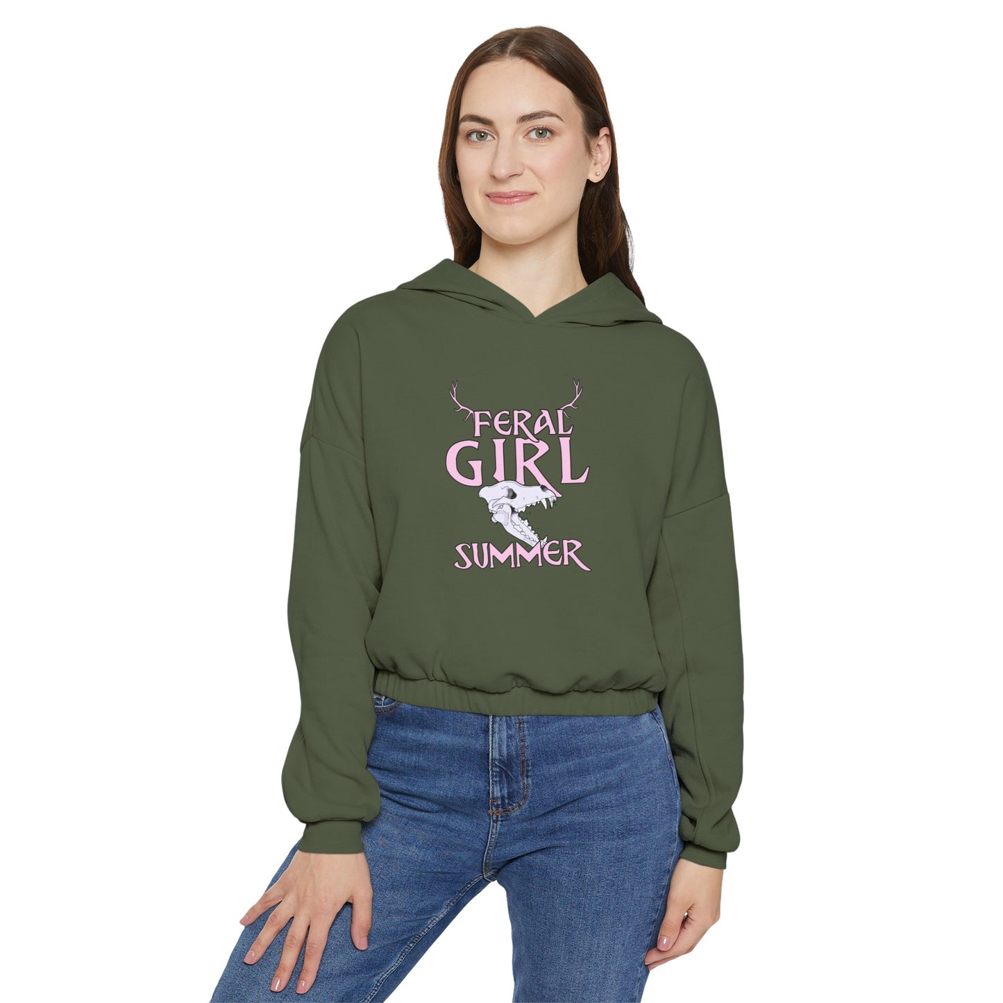 Feral Girl Summer Women's Cinched Bottom Hoodie