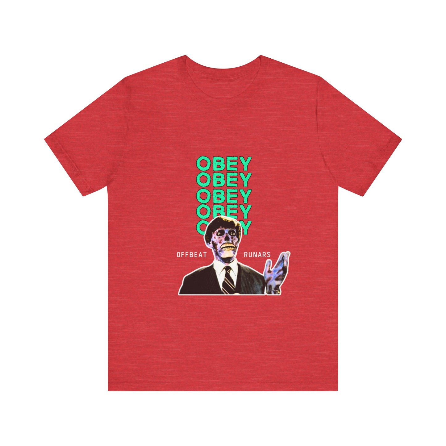 They live Obey ᚾ THE OFFBEAT RUNARS CO. Unisex Jersey Short Sleeve Tee