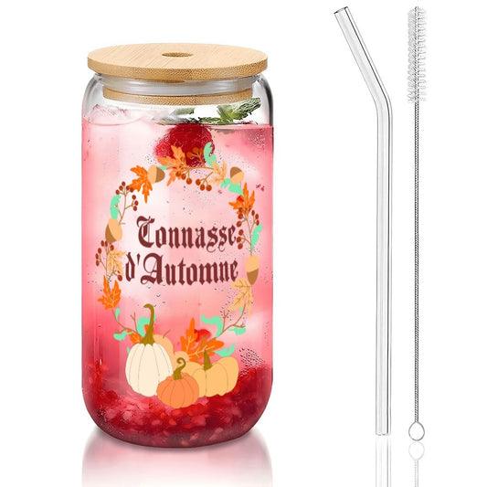 Connasse d'Automne Tumbler with Straw & Bamboo Lid  (16oz)