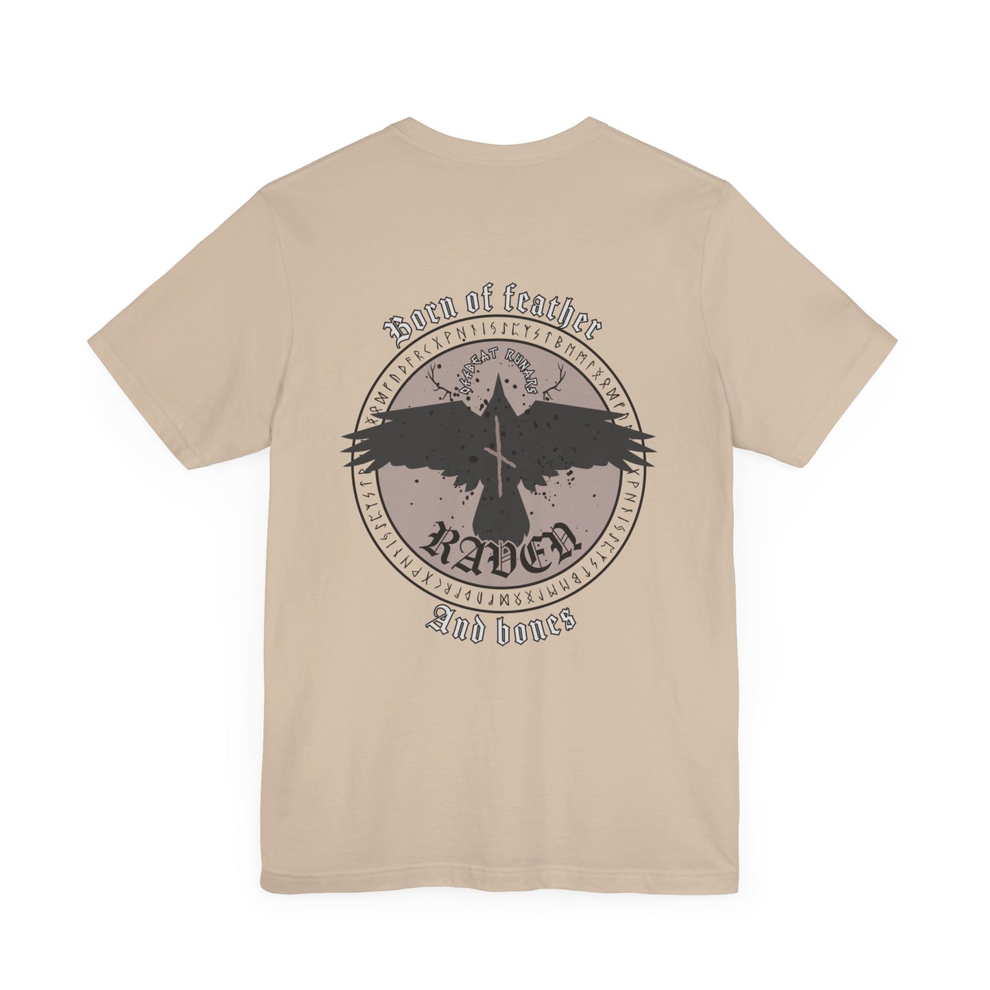 Born of Feather and Bones Raven ᚾ THE OFFBEAT RUNARS CO. Unisex Jersey Short Sleeve Tee