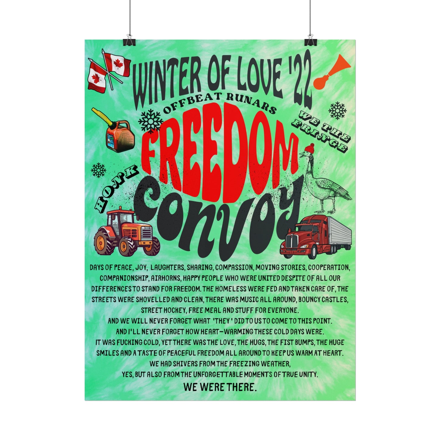 Winter Of Love '22 Freedom Convoy Retro Poster ᚾ THE OFFBEAT RUNARS CO.