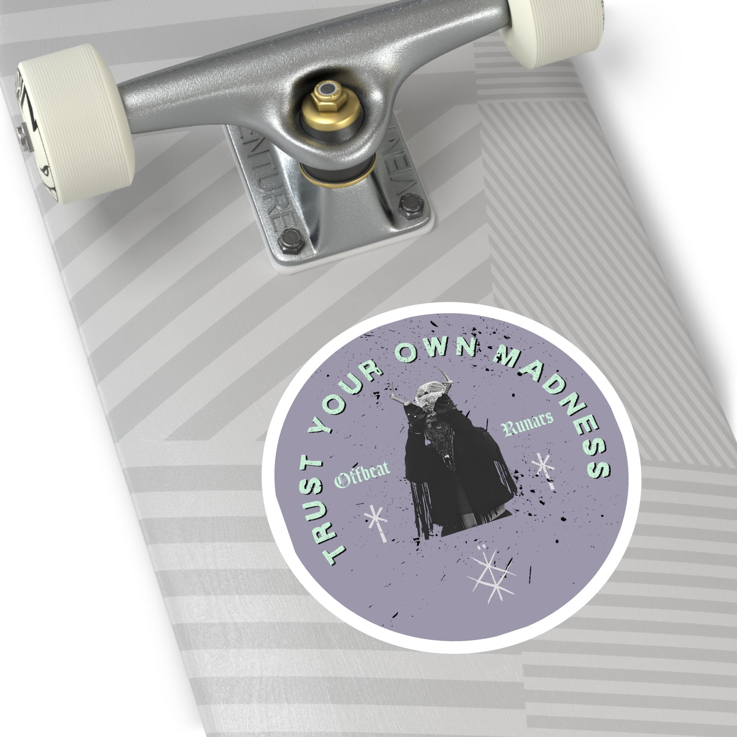 Trust your own madness Silver Purple ᚾ THE OFFBEAT RUNARS CO. Round Stickers, Indoor\Outdoor