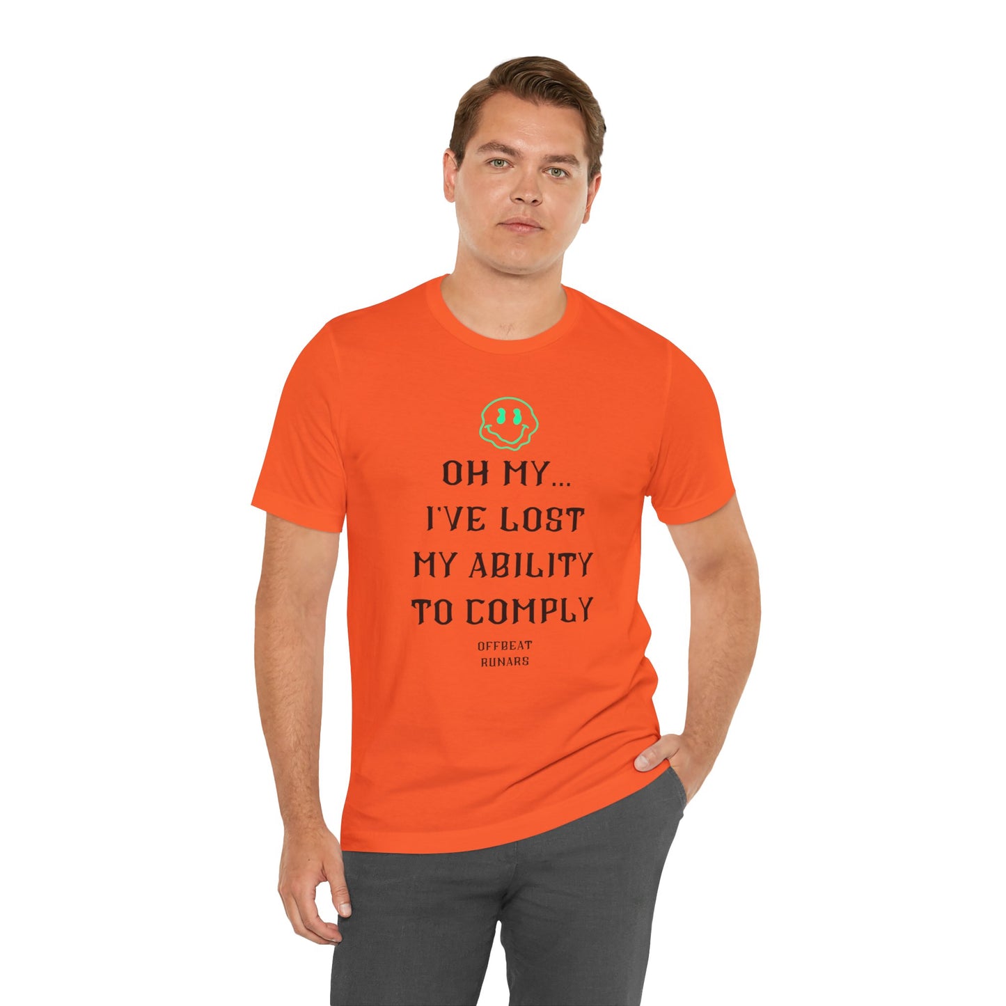 I've lost my ability to comply ᚾ THE OFFBEAT RUNARS CO. Unisex Jersey Short Sleeve Tee