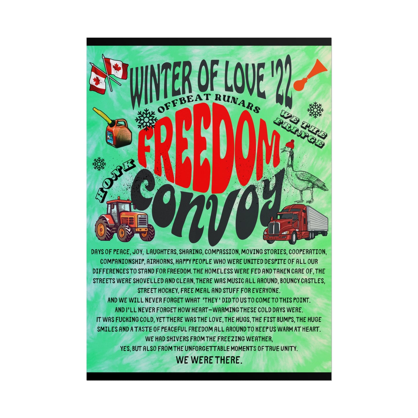 Winter Of Love '22 Freedom Convoy Retro Poster ᚾ THE OFFBEAT RUNARS CO.