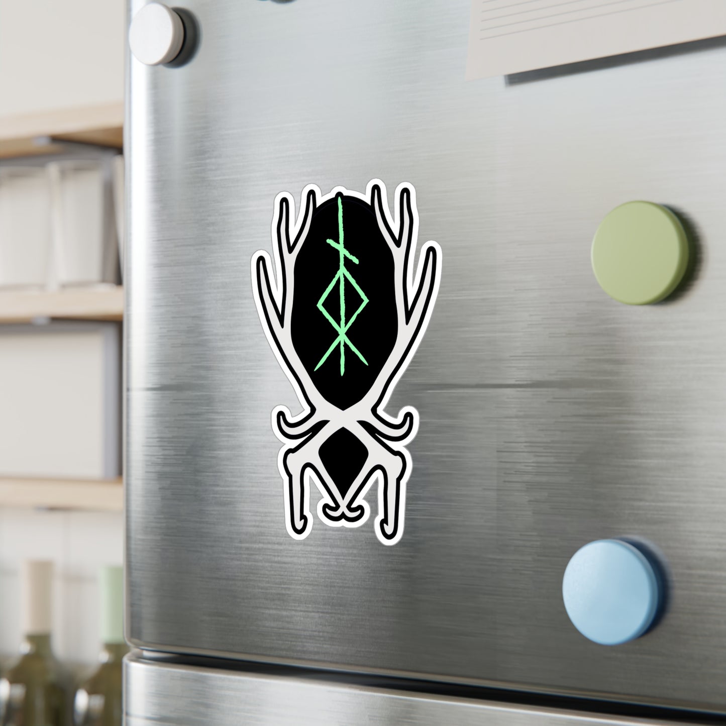 The Offbeat Runars Sigil w Antlers Kiss-Cut Vinyl Decals ᚾ THE OFFBEAT RUNARS CO.