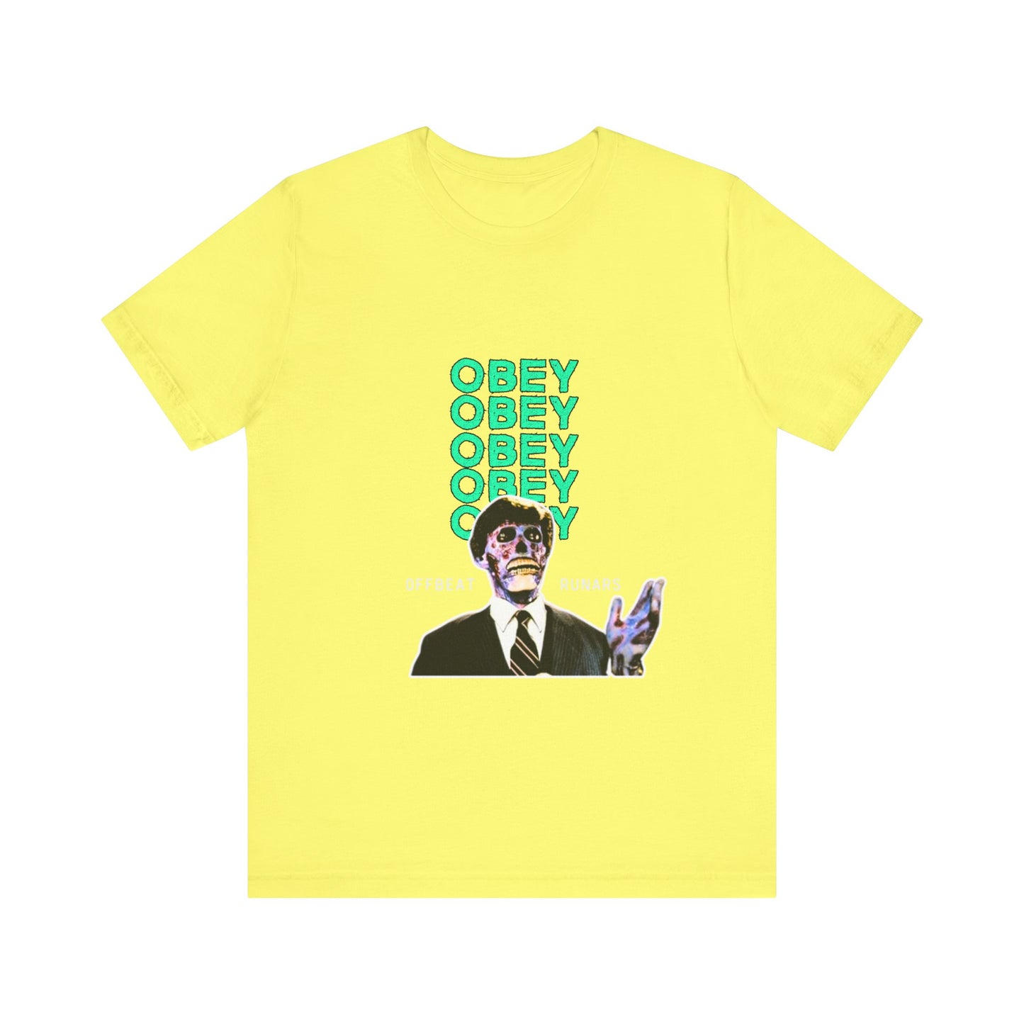 They live Obey ᚾ THE OFFBEAT RUNARS CO. Unisex Jersey Short Sleeve Tee