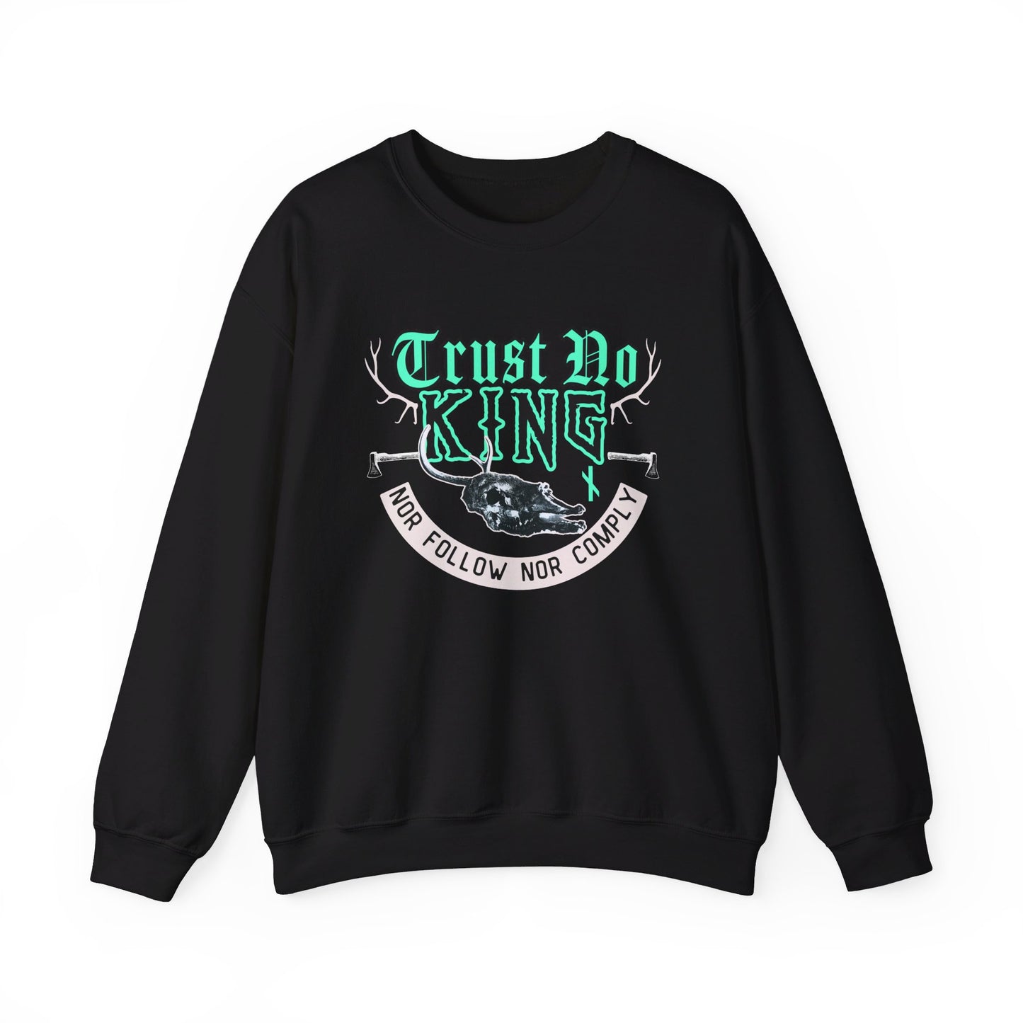 Trust No King Original ᚾ THE OFFBEAT RUNARS CO. Unisex Heavy Blend™ Crewneck Sweatshirt