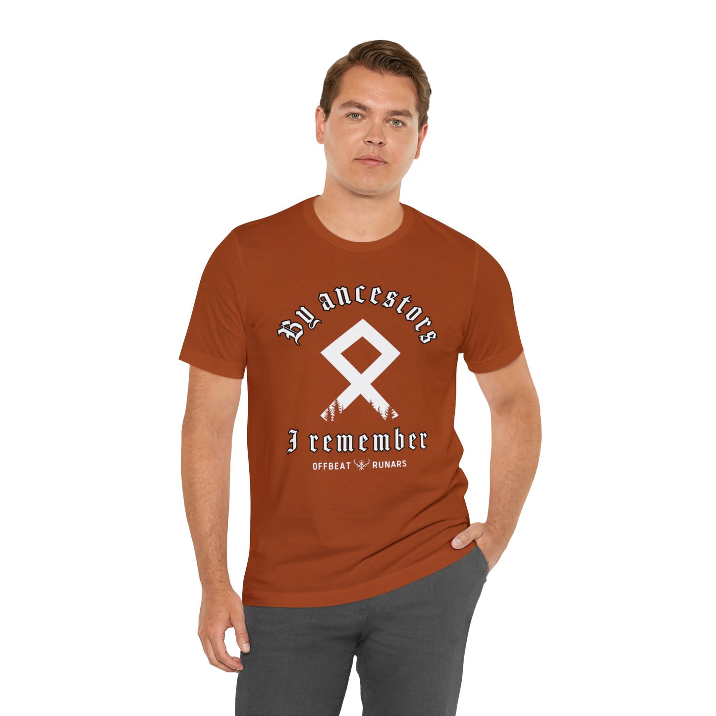 Par ancêtres, je me souviens de la rune Othala ᚾ THE OFFBEAT RUNARS CO. Unisex Jersey Short Sleeve Tee