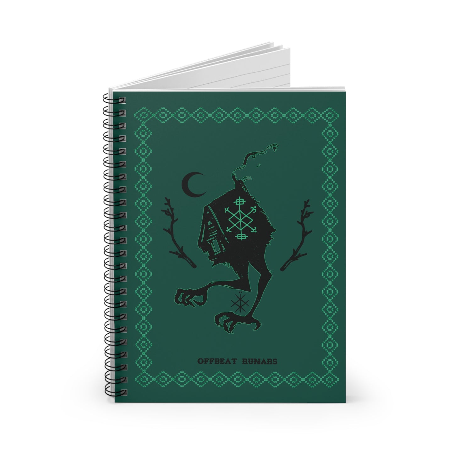 Baba Yaga Green Spiral Notebook