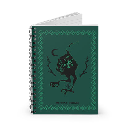 Baba Yaga Green Spiral Notebook