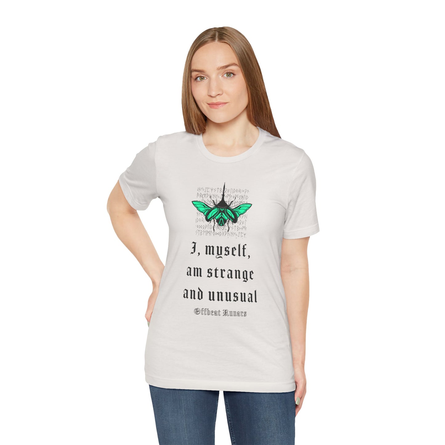 Strange and unusual ᚾ THE OFFBEAT RUNARS CO. Unisex Jersey Short Sleeve Tee