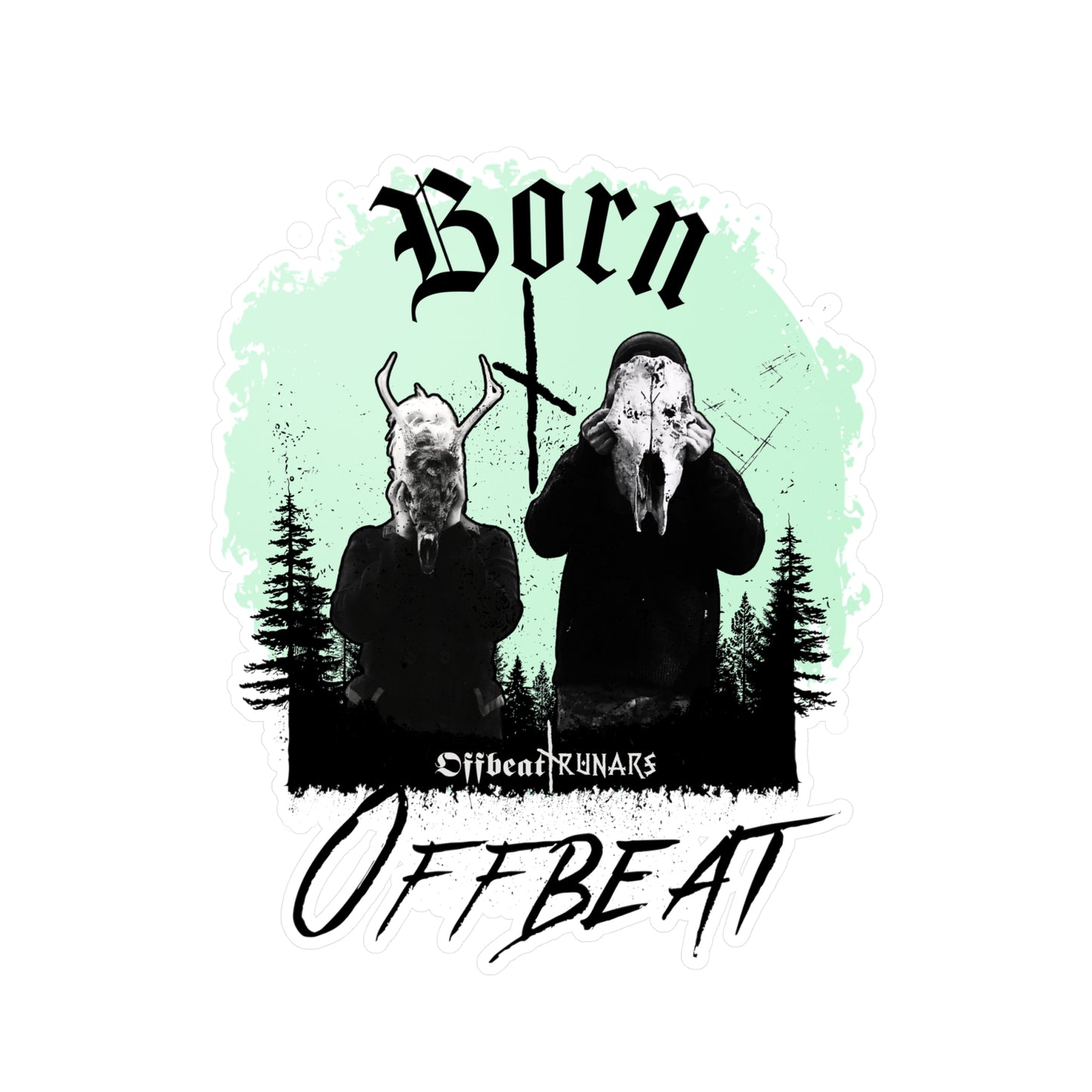 Autocollants en vinyle Born Offbeat Kiss-Cut ᚾ THE OFFBEAT RUNARS CO.