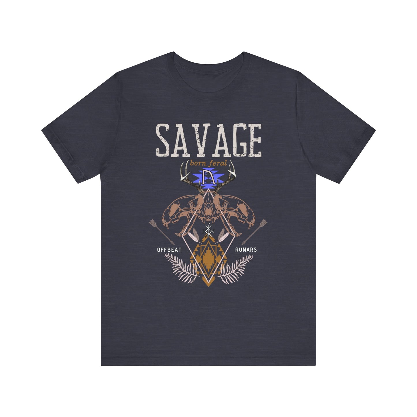 Savage Born Feral ᚾ THE OFFBEAT RUNARS CO. Unisex Jersey Short Sleeve Tee