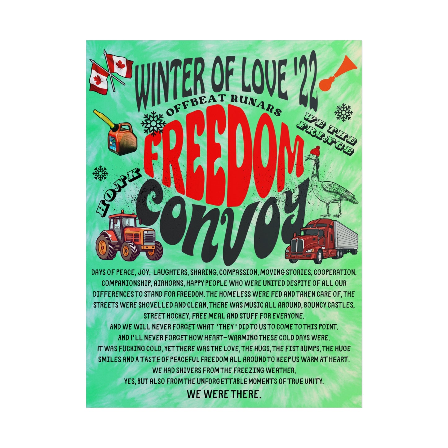 Winter Of Love '22 Freedom Convoy Retro Poster ᚾ THE OFFBEAT RUNARS CO.