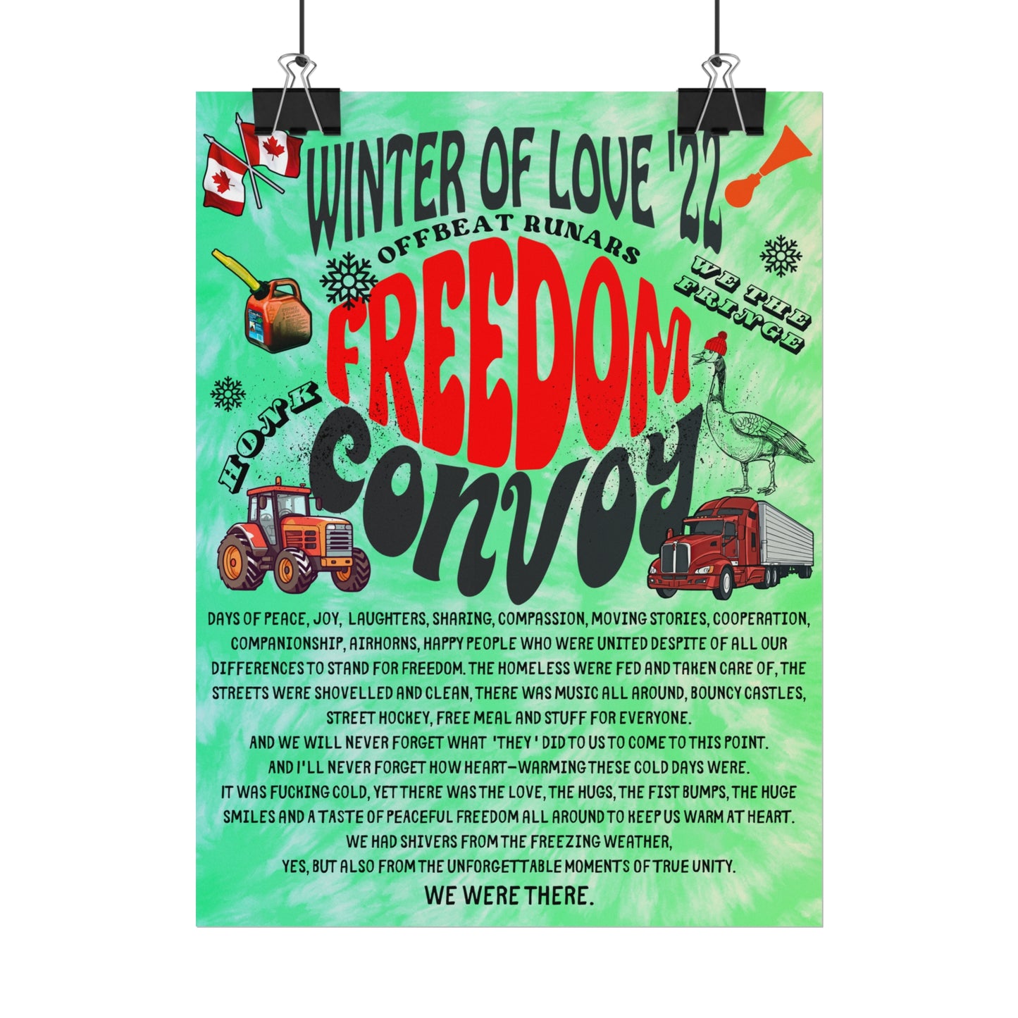 Winter Of Love '22 Freedom Convoy Retro Poster ᚾ THE OFFBEAT RUNARS CO.