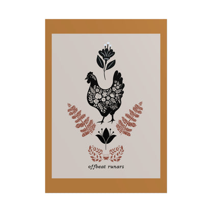 Chicken Linocut Rolled Poster THE OFFBEAT RUNARS CO.